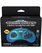 MANDO SEGA MEGA DRIVE MINI 6 BOTONES AZUL