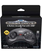 MANDO SEGA MEGA DRIVE MINI 6 BOTONES NEGRO