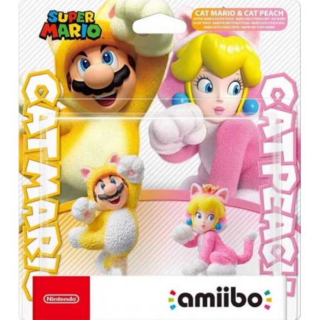 FIGURA AMIIBO MARIO FELINO Y PEACH FELINO ( SERIE SUPER MARIO)