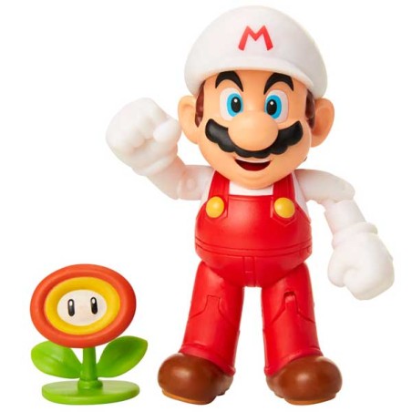 FIGURA ARTICULADA MARIO DE FUEGO 10 CM & FLOR DE FUEGO
