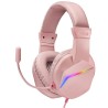 AURICULARES MARS GAMING MH122 PINK ULTRA LIGEROS MICROFONO FLEXIBLE JACK 3.5mm ILUMINACION FRGB