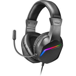 AURICULARES MARS GAMING MH122 BLACK ULTRA LIGEROS SIMPLE Y DOBLE ILUMINACION FRGB